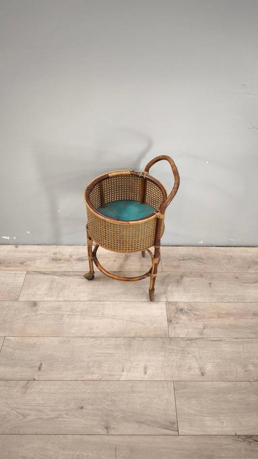 89160 Carrellino rotondo in paglia