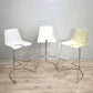 89141 Sgabello Ray-Chair con struttura in metallo e seduta in plastica bianca