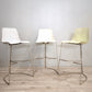 89141 Sgabello Ray-Chair con struttura in metallo e seduta in plastica bianca