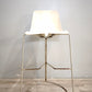 89141 Sgabello Ray-Chair con struttura in metallo e seduta in plastica bianca