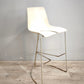 89141 Sgabello Ray-Chair con struttura in metallo e seduta in plastica bianca