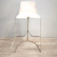 89173 Sgabello Ray-Chair con struttura in metallo e seduta in plastica bianca