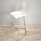 89173 Sgabello Ray-Chair con struttura in metallo e seduta in plastica bianca