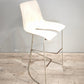 89173 Sgabello Ray-Chair con struttura in metallo e seduta in plastica bianca