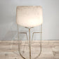 89173 Sgabello Ray-Chair con struttura in metallo e seduta in plastica bianca