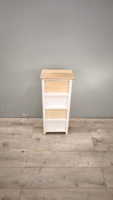 89202 Piccola cassettiera in legno bianca e marrone