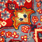 89212 Tappeto Hamedan, Persia, rosso, cotone e lana con decorazione a motivo floreale 128cm x 72cm