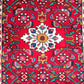 89212 Tappeto Hamedan, Persia, rosso, cotone e lana con decorazione a motivo floreale 128cm x 72cm