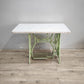 89214 Base Singer verde in ghisa con piano in marmo grigio