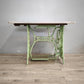 89214 Base Singer verde in ghisa con piano in marmo grigio