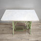 89214 Base Singer verde in ghisa con piano in marmo grigio