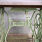 89214 Base Singer verde in ghisa con piano in marmo grigio