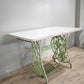 89214 Base Singer verde in ghisa con piano in marmo grigio