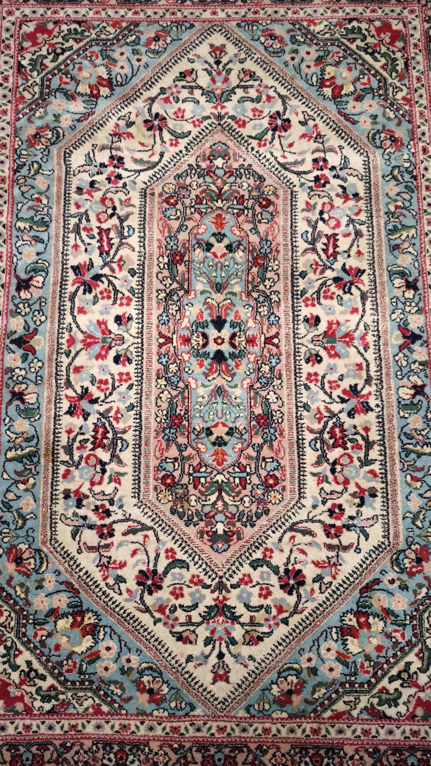 89281 Tappeto in fibra naturale rosa con decorazione a motivo floreale 120cm x 180cm
