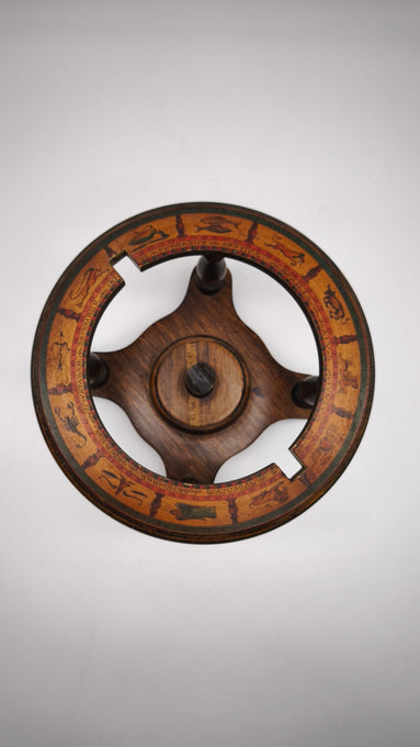 88978 Piccolo mappamondo stile antico con supporto in legno