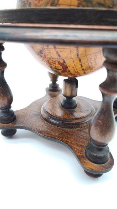 88978 Piccolo mappamondo stile antico con supporto in legno