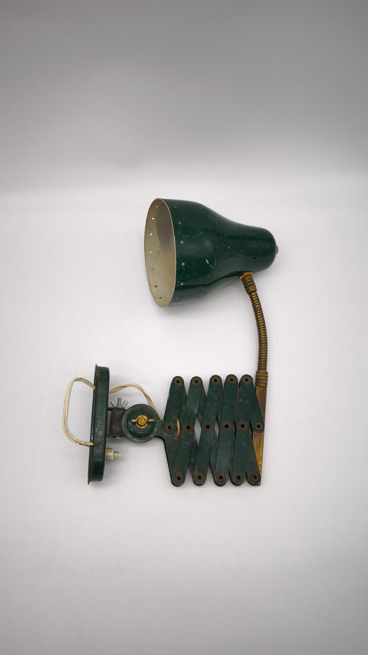 89020 Lampada a soffietto vintage in ferro verde
