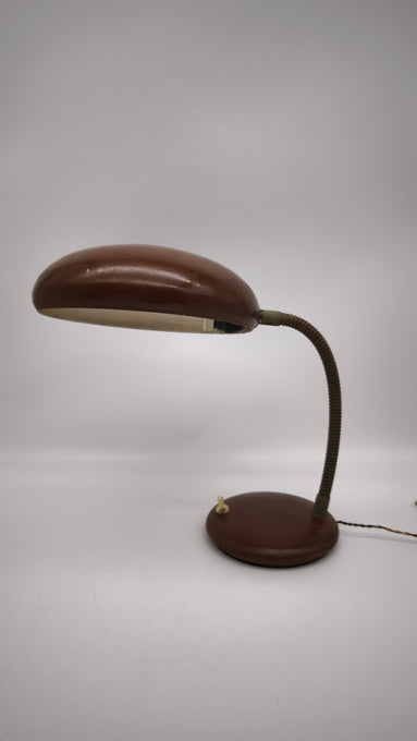 89021 Lampada da tavolo vintage marrone in ferro