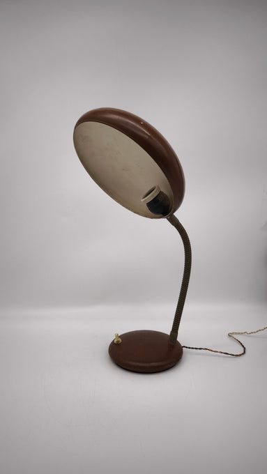 89021 Lampada da tavolo vintage marrone in ferro