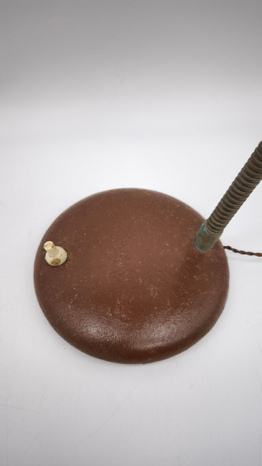 89021 Lampada da tavolo vintage marrone in ferro