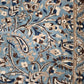 89282 Tappeto in fibra naturale base celeste con decorazione a motivo floreale 130cm x 210cm