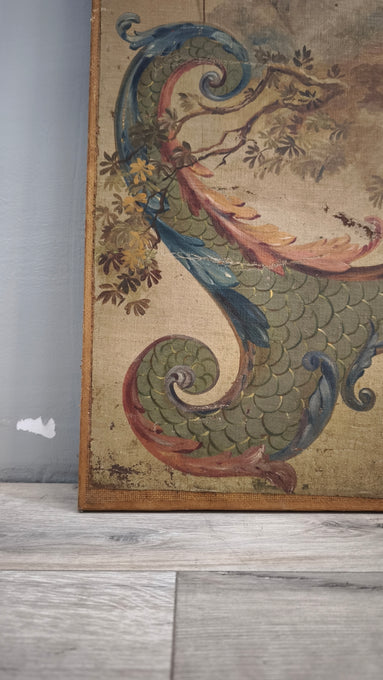 89390 Pannello dipinto con cornice in legno