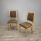 89392 Sedia con struttura in legno dorato e stoffa marrone