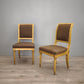 89392 Sedia con struttura in legno dorato e stoffa marrone