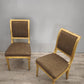 89392 Sedia con struttura in legno dorato e stoffa marrone