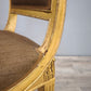 89392 Sedia con struttura in legno dorato e stoffa marrone