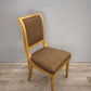 89392 Sedia con struttura in legno dorato e stoffa marrone