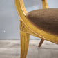 89392 Sedia con struttura in legno dorato e stoffa marrone