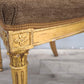 89392 Sedia con struttura in legno dorato e stoffa marrone