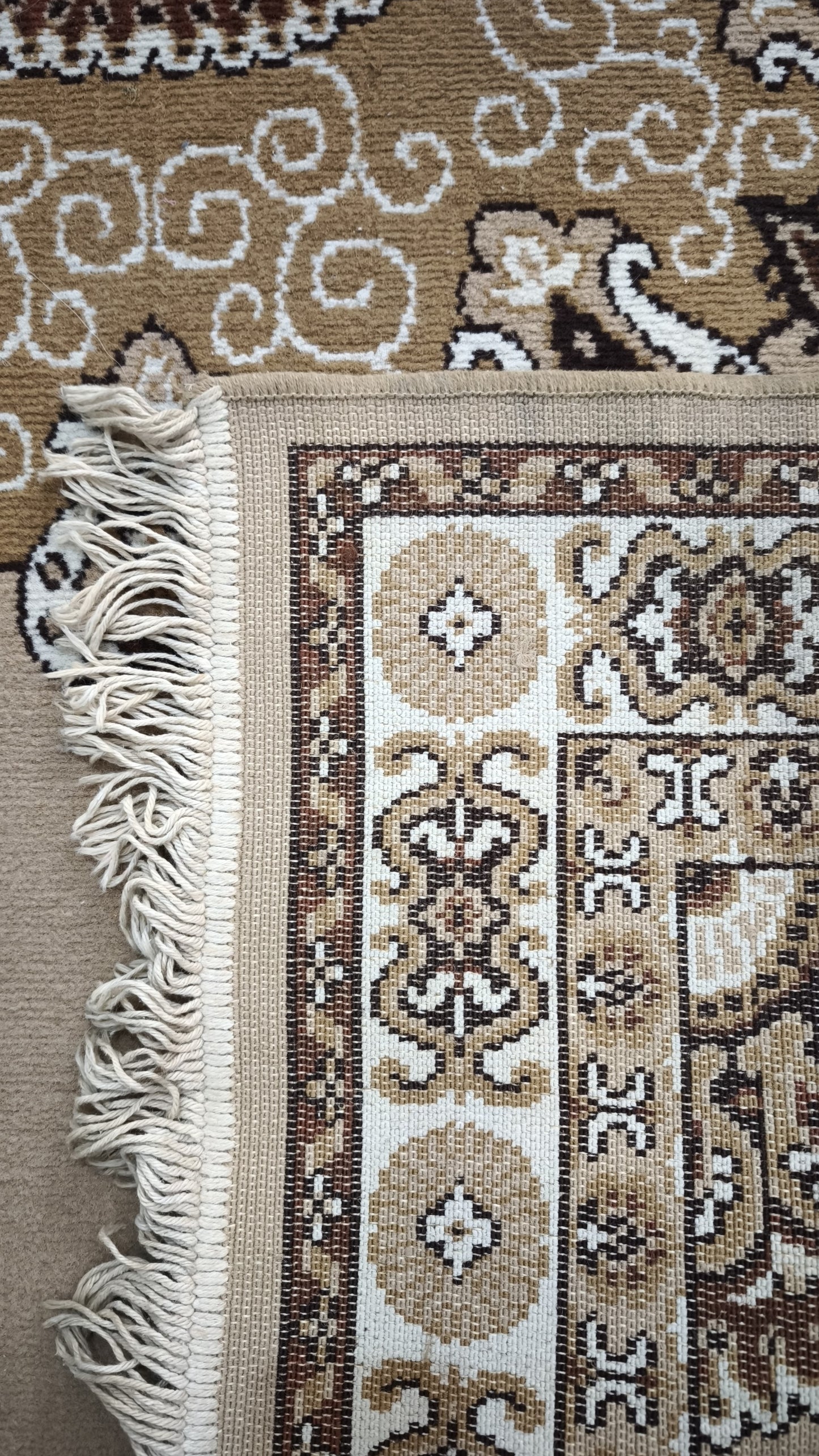 89443 Tappeto in fibra naturale beige e marrone 145cm x 220cm