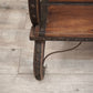 89519 Panchina etnica in legno massello con inserti in metallo lavorato
