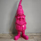 89618 Statua in resina gnomo dipinto rosa