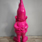89618 Statua in resina gnomo dipinto rosa