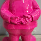 89618 Statua in resina gnomo dipinto rosa