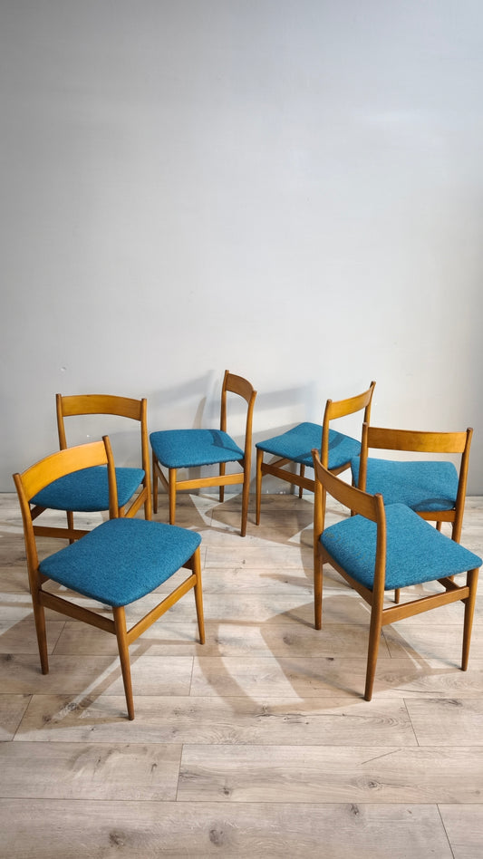 89634 Set n 6 sedie vintage Passoni, Udine, anni '60