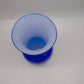 89588 Vaso Opalino in vetro di Murano blu mare e lattimo firmato Venini 2000