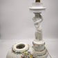 89677 Lampada in ceramica di Capodimonte con decoro fiori