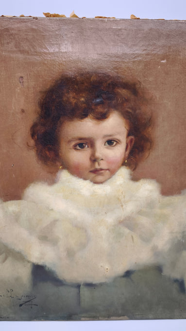 89441 Quadro ritratto fanciullo (senza cornice)