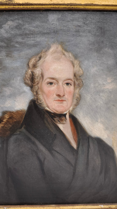 89723 Ritratto dipinto con cornice dorata in legno