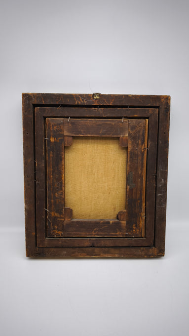 89723 Ritratto dipinto con cornice dorata in legno