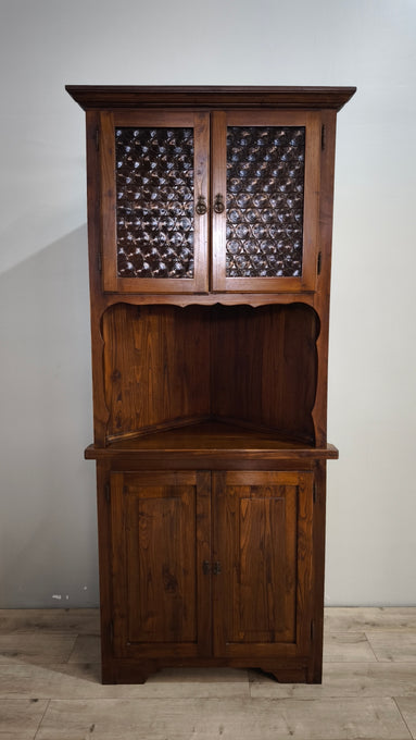 89801 Angoliera con vetrina in legno