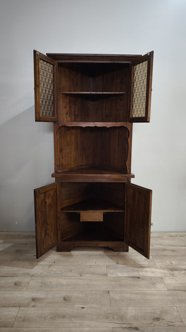 89801 Angoliera con vetrina in legno