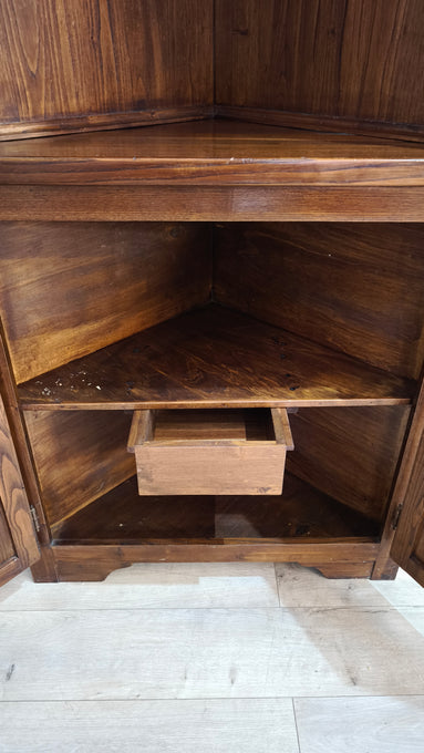 89801 Angoliera con vetrina in legno