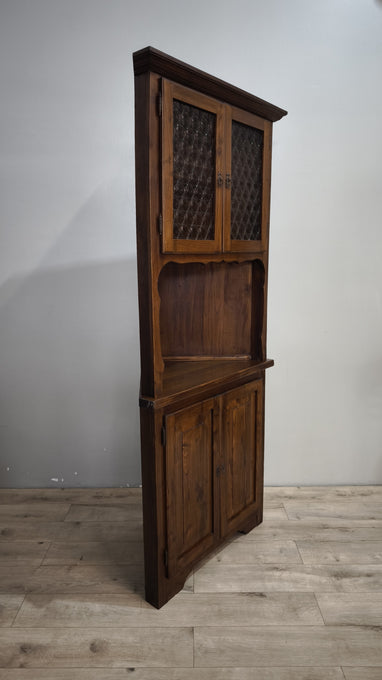 89801 Angoliera con vetrina in legno