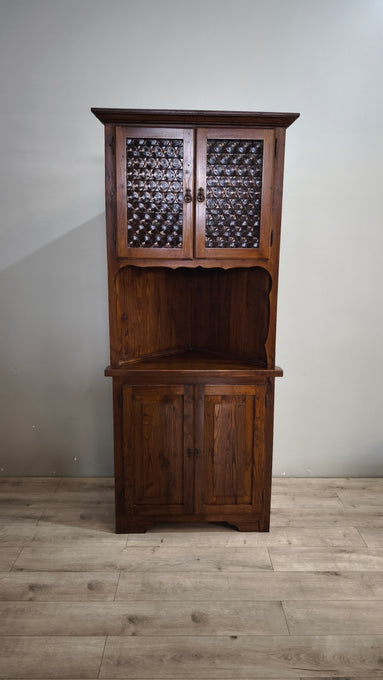 89801 Angoliera con vetrina in legno