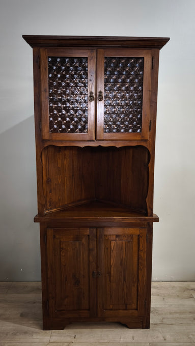 89801 Angoliera con vetrina in legno